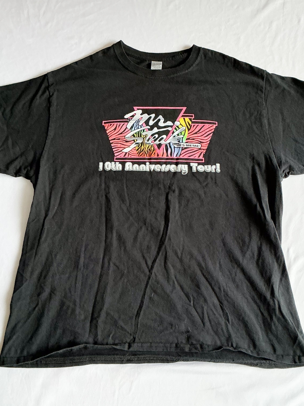 Mr Steak 80s Metal Band Shirt 10th Anniversary Tour T Shirt Black Humor Size XL